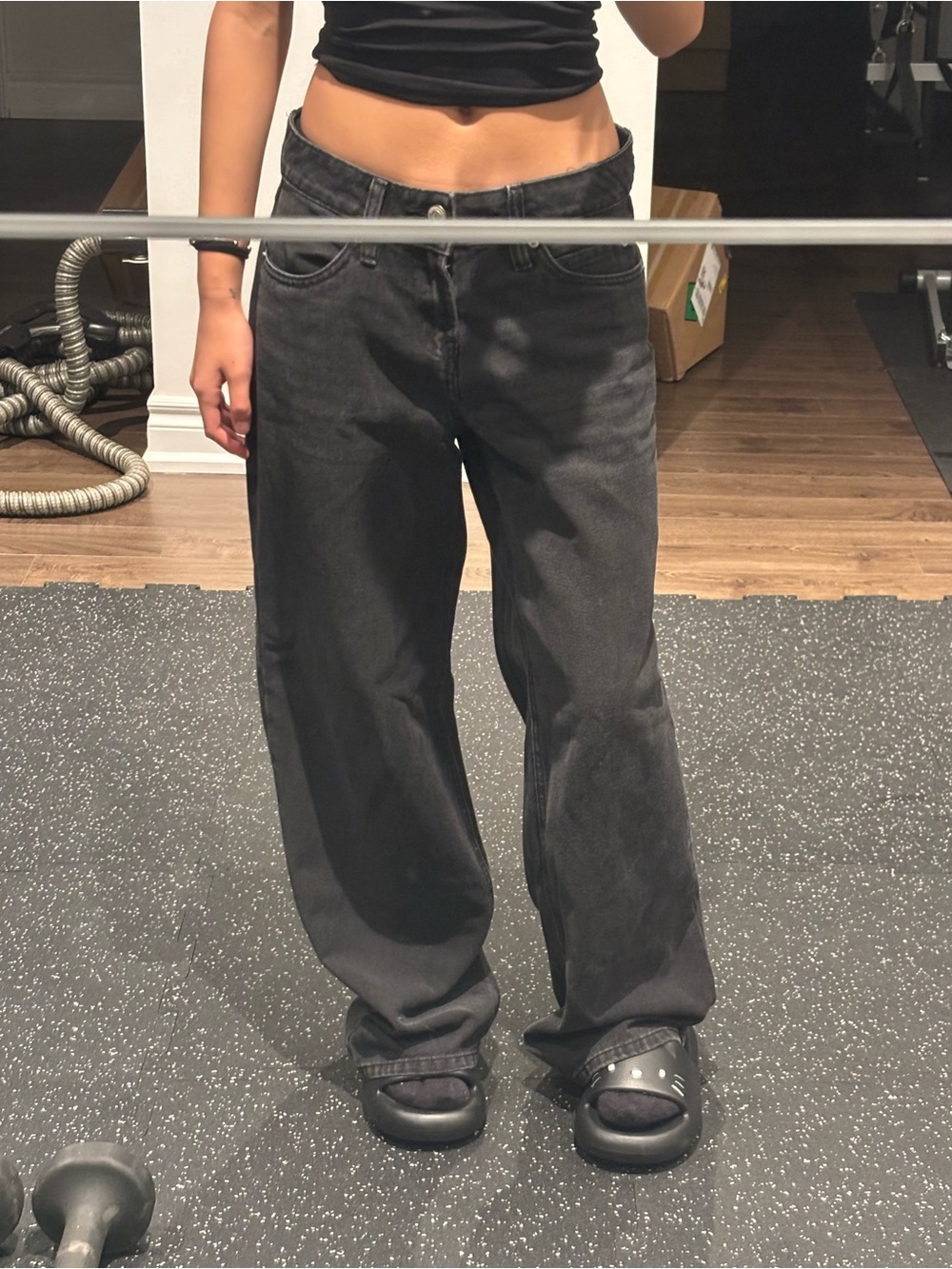 Aeropostale Black Dark Grey Baggy Jeans